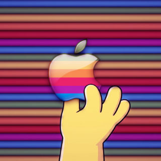 logotipo de la manzana la mano de colores Fondo de pantalla iPhone SE / iPhone5s / 5c / 5