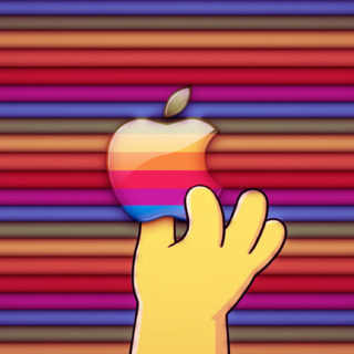 logotipo de la manzana la mano de colores Fondo de Pantalla de iPhoneSE / iPhone5s / 5c / 5