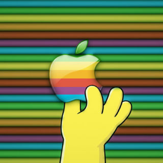 logotipo de la manzana la mano de colores Fondo de Pantalla de iPhoneSE / iPhone5s / 5c / 5