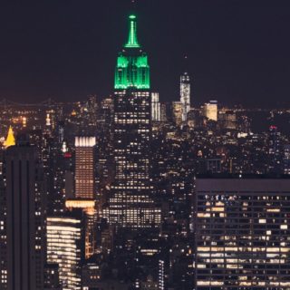 Vista nocturna paisaje de Nueva York Empire State Building Fondo de Pantalla de iPhoneSE / iPhone5s / 5c / 5