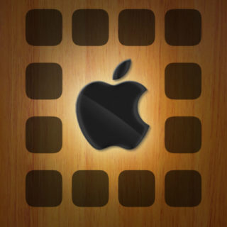 Manzana placa con el logotipo estante marrón Fondo de pantalla iPhone SE / iPhone5s / 5c / 5