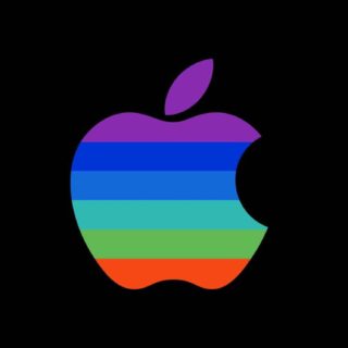 logotipo de la manzana guay de colores negro Fondo de pantalla iPhone SE / iPhone5s / 5c / 5