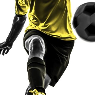 balón de fútbol negro amarillo Fondo de Pantalla de iPhoneSE / iPhone5s / 5c / 5