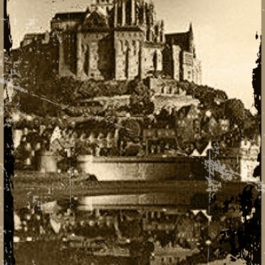 Mont Saint Michel Sepia Fondo de Pantalla de iPhone6s / iPhone6