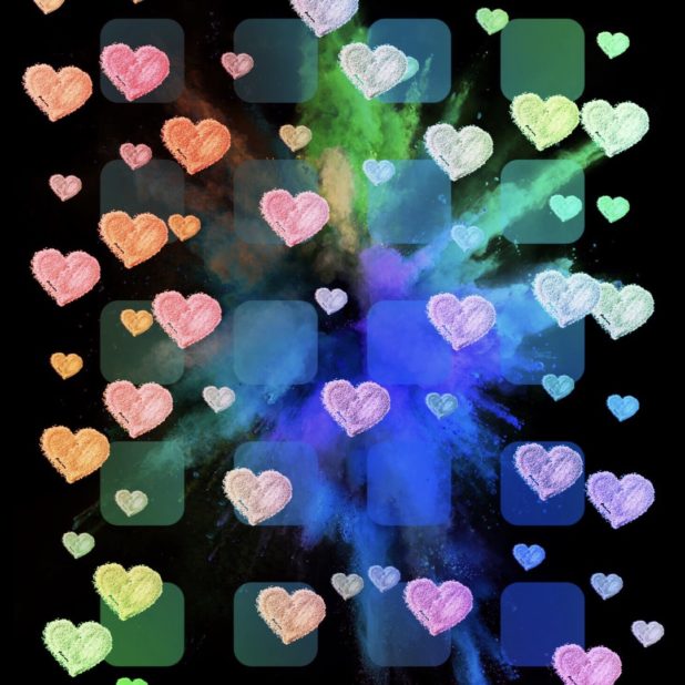 Corazón colorido Fondo de Pantalla de iPhone6sPlus / iPhone6Plus