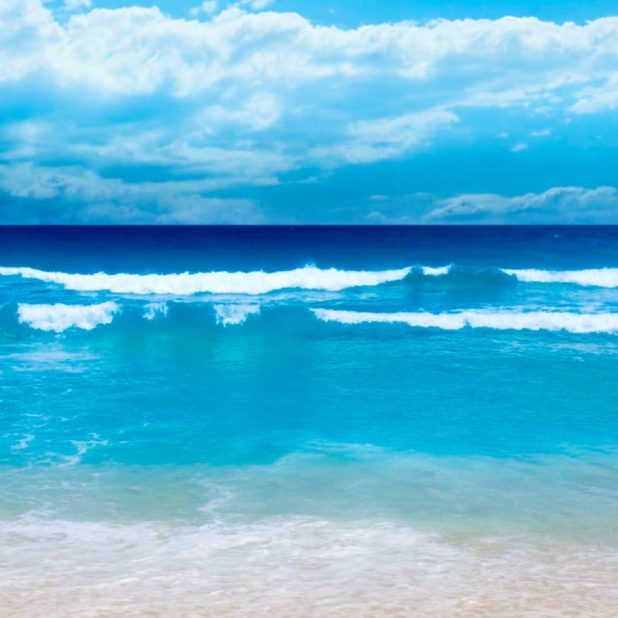 paisaje de mar, cielo azul Fondo de Pantalla de iPhone6sPlus / iPhone6Plus