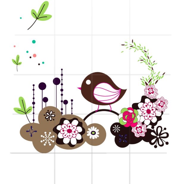 Flores y pájaros ilustraciones modelo para las niñas estante colorido Fondo de Pantalla de iPhone6sPlus / iPhone6Plus