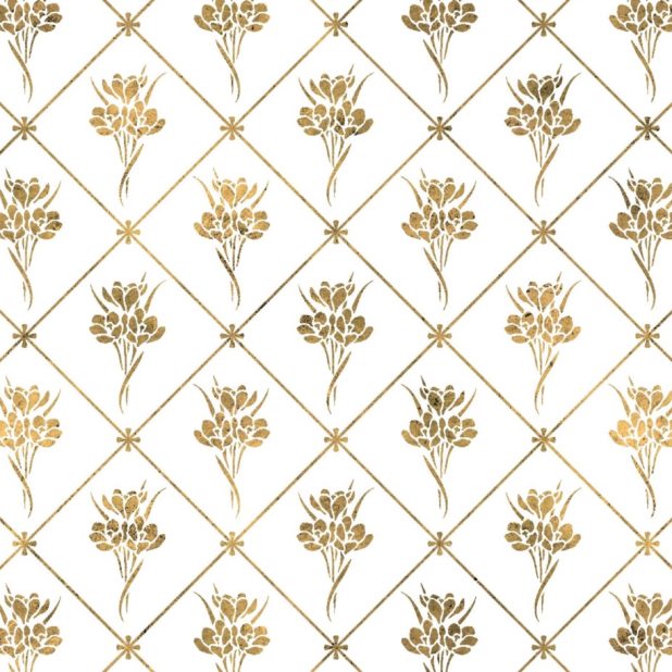 Ejemplos de patrones de flores de plantas de oro Fondo de Pantalla de iPhone6sPlus / iPhone6Plus