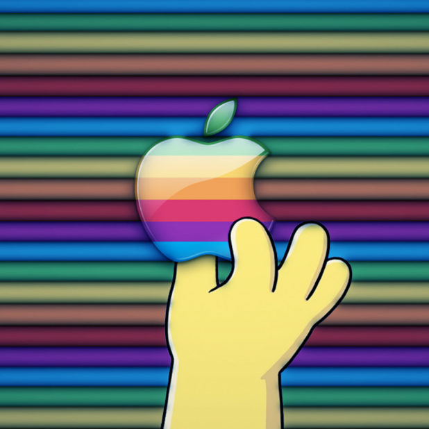 logotipo de la manzana la mano de colores Fondo de Pantalla de iPhone6sPlus / iPhone6Plus