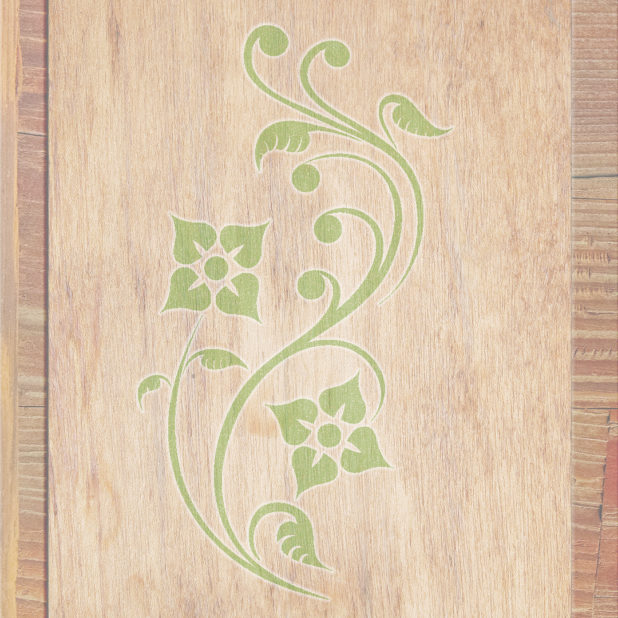 Grano de madera marrón de las hojas verdes Fondo de Pantalla de iPhone6sPlus / iPhone6Plus
