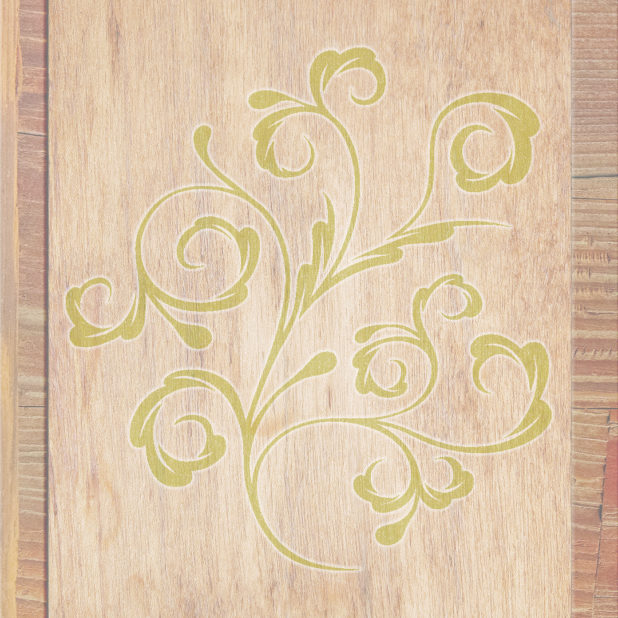 Grano de madera marrón de las hojas verde amarillo Fondo de Pantalla de iPhone6sPlus / iPhone6Plus
