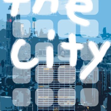 Azul paisaje ilustraciones de la plataforma de la ciudad Fondo de Pantalla de iPhone7