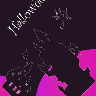 Ilustración de Halloween negro púrpura Fondo de Pantalla de iPhone7