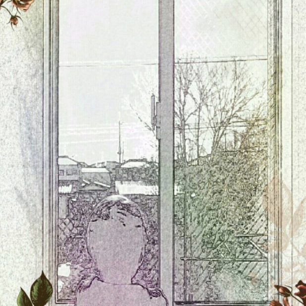 Flores de la ventana Fondo de Pantalla de iPhone7Plus