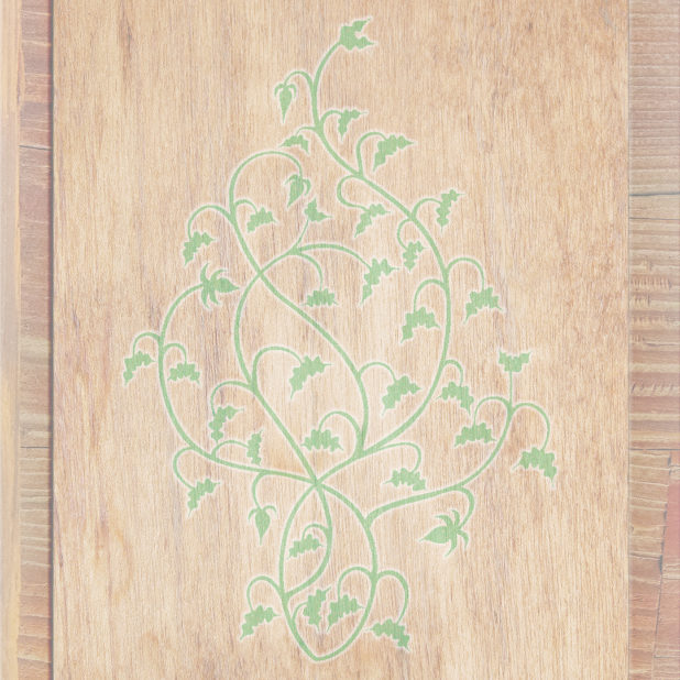 Grano de madera marrón de las hojas verdes Fondo de Pantalla de iPhone7Plus