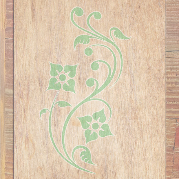 Grano de madera marrón de las hojas verdes Fondo de Pantalla de iPhone7Plus