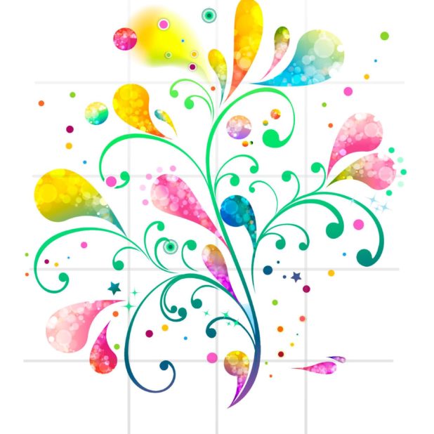 Patrón de flores y las niñas ilustración mujer de estante colorido Fondo de Pantalla de iPhone7Plus