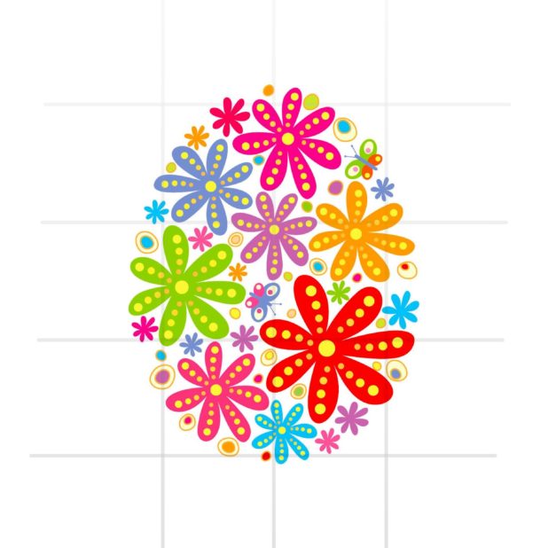 Ilustración floral colorida estantería con forma de huevo para las mujeres Fondo de Pantalla de iPhone7Plus