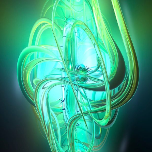 Patrón de ilustraciones 3D verde guay Fondo de Pantalla de iPhone7Plus