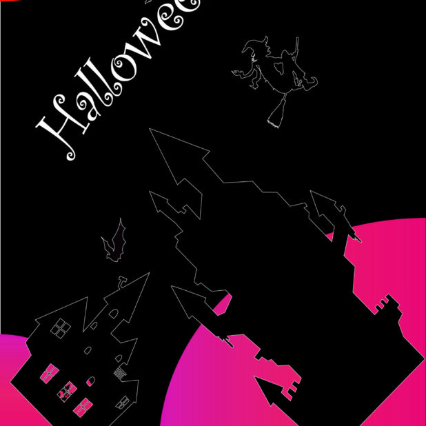 Ilustración de Halloween negro púrpura Fondo de Pantalla de iPhone7Plus