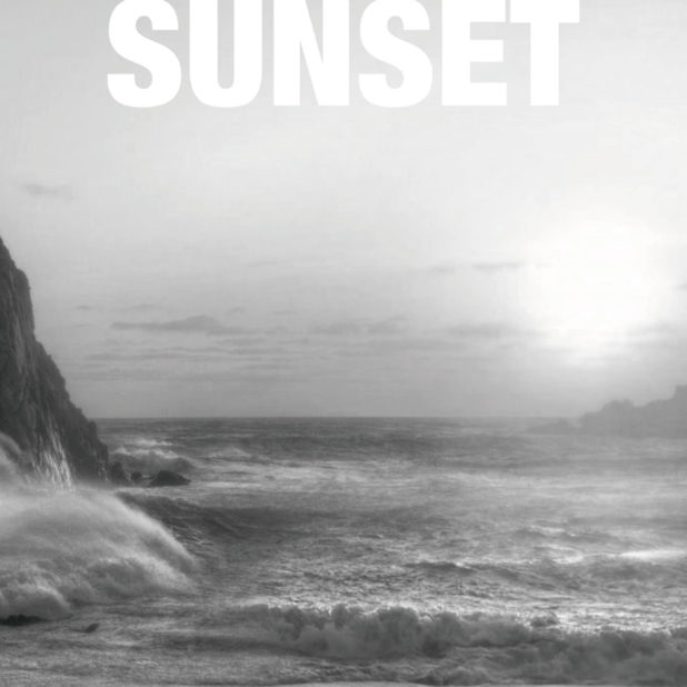 Puesta del sol paisaje de mar en blanco y negro Fondo de Pantalla de iPhone7Plus