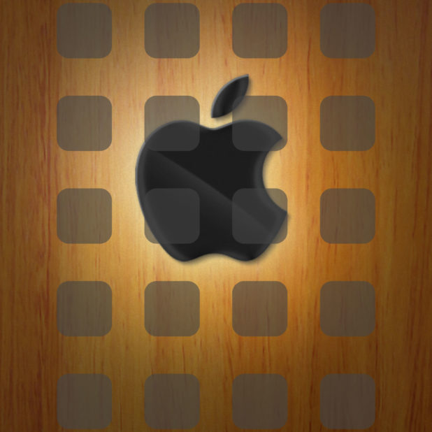 estantería logotipo de la manzana placa fría y marrón Fondo de Pantalla de iPhone7Plus