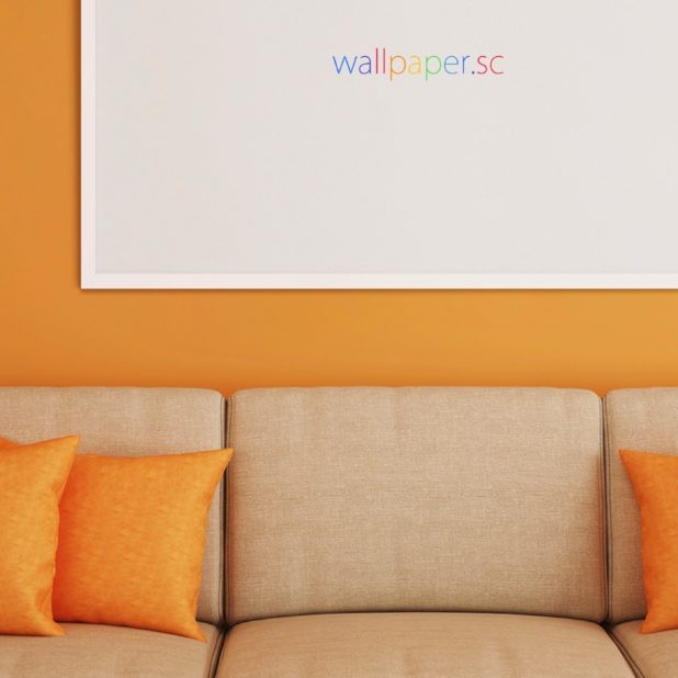 Sofá interior naranja wallpaper.sc Fondo de Pantalla de iPhone7Plus