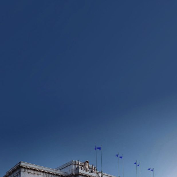 edificio azul paisaje Fondo de Pantalla de iPhone7Plus