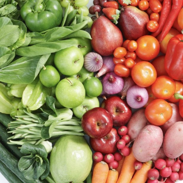 rojo verde alimentos vegetales del corazón para las mujeres Fondo de Pantalla de iPhone7Plus