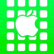 estantería logotipo de la manzana verde Fondo de Pantalla de iPhone8