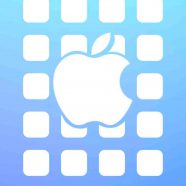 estantería logotipo de la manzana azul Fondo de Pantalla de iPhone8