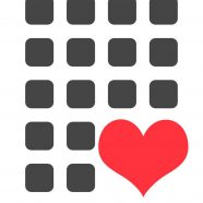 estantería de corazón en blanco y negro Fondo de Pantalla de iPhone8