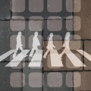 estantería ilustraciones adoquinada Abbey Road de estilo negro Fondo de Pantalla de iPhone8
