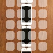 iPhone4S, iPhone5s, iPhone6, iPhone6Plus tabla de madera estante marrón Fondo de Pantalla de iPhone8