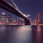 Paisaje puente del puerto escena nocturna Fondo de Pantalla de iPhone8