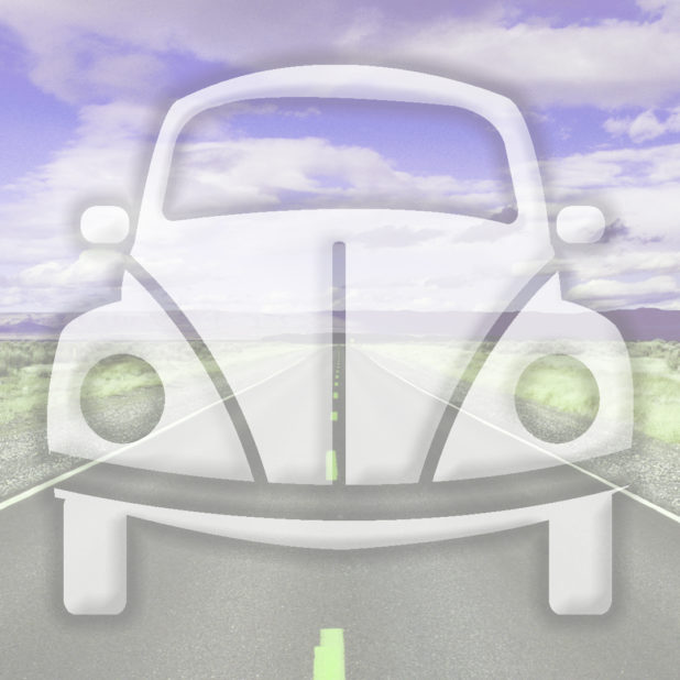 camino del coche paisaje púrpura Fondo de Pantalla de iPhone8Plus