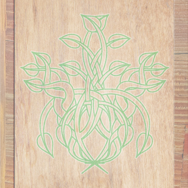 Grano de madera marrón de las hojas verdes Fondo de Pantalla de iPhone8Plus