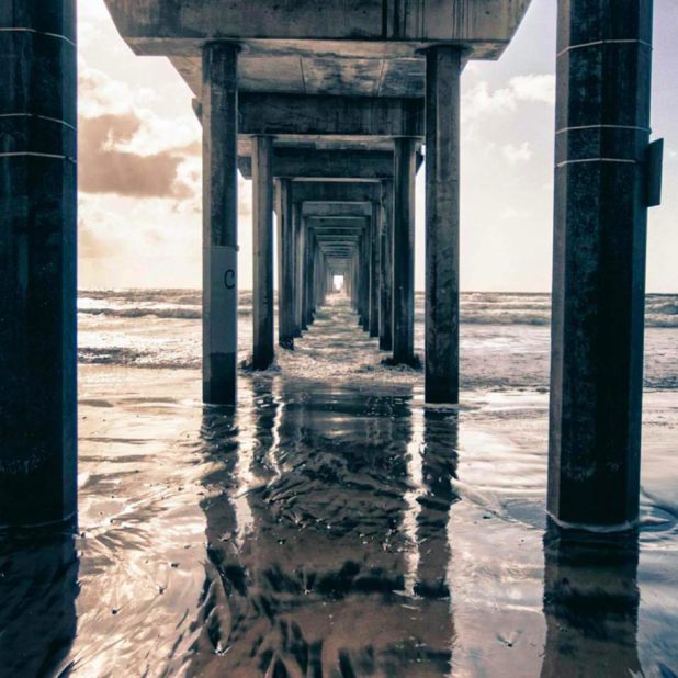 paisaje de mar moderno Hashi Fondo de Pantalla de iPhone8Plus