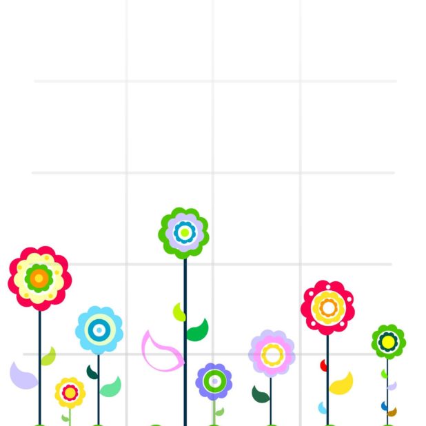 Patrón niñas ilustración de flores y la mujer de la plataforma verde colorido Fondo de Pantalla de iPhone8Plus