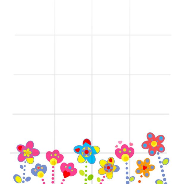 Ilustración estantes de colores florales para niñas Fondo de Pantalla de iPhone8Plus