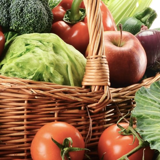 Hortalizas, alimentos verde rojo colorido Fondo de Pantalla de iPhoneX
