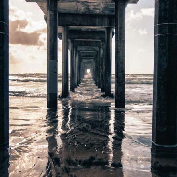 paisaje de mar moderno Hashi Fondo de Pantalla de iPhoneXSMax