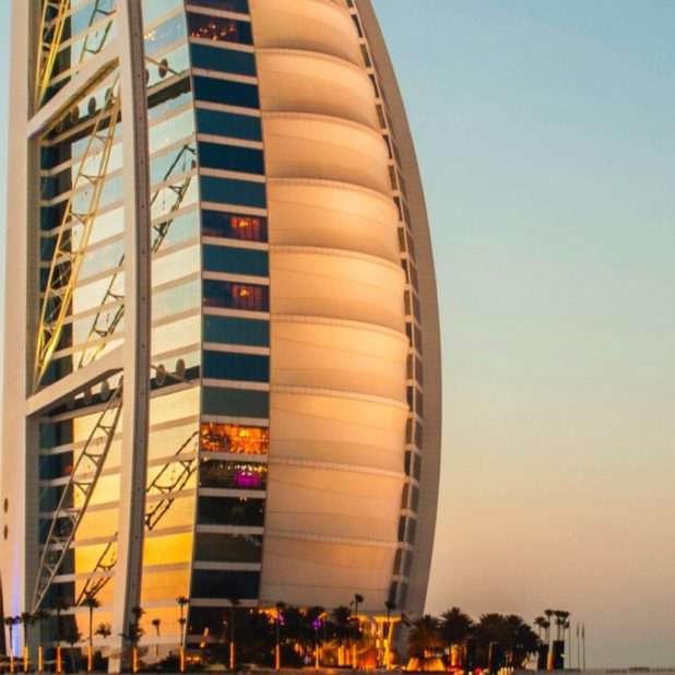 paisaje del mar del hotel Burj Al Arab de Dubai Fondo de Pantalla de iPhoneXSMax