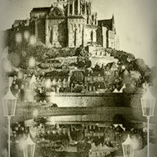 Mont Saint Michel Hitam Putih Android SmartPhone Wallpaper