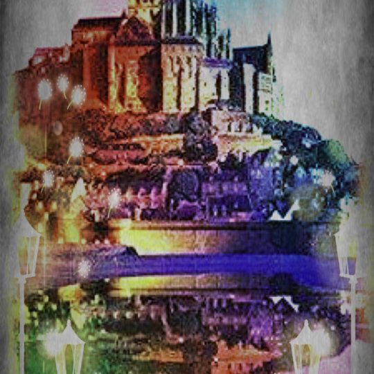 Mont Saint Michel Hitam Putih Android SmartPhone Wallpaper