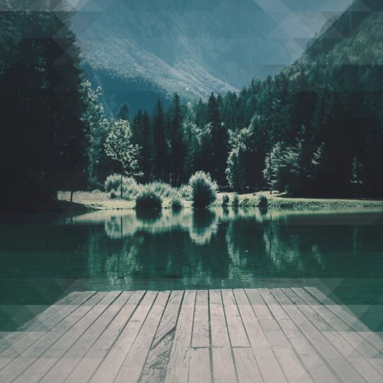 pemandangan lake pier mountain patina Android SmartPhone Wallpaper