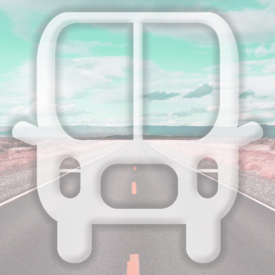 Landscape bus jalan biru muda Android SmartPhone Wallpaper