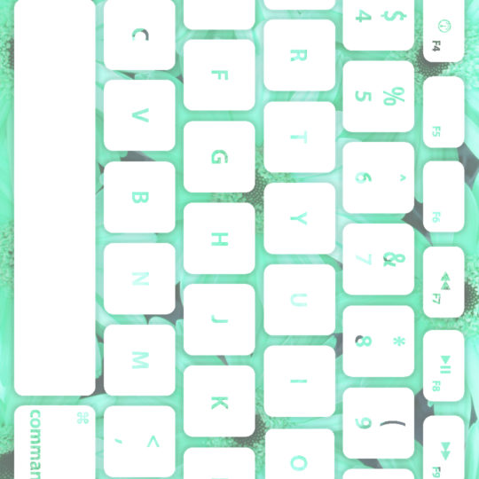 Keyboard bunga Biru-hijau putih Android SmartPhone Wallpaper