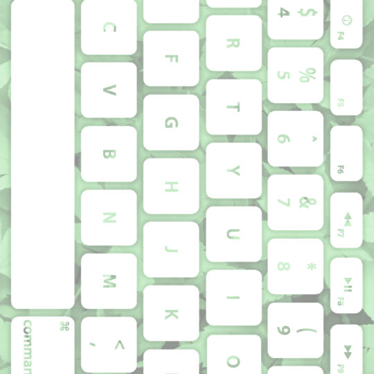 Keyboard daun hijau putih Android SmartPhone Wallpaper