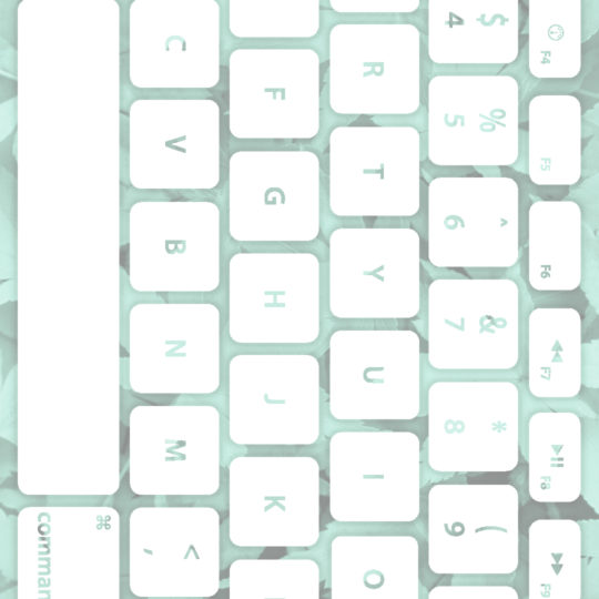 Keyboard daun Biru-hijau putih Android SmartPhone Wallpaper